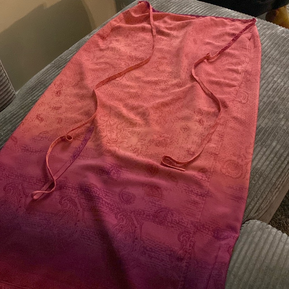 Wrap maxi length skirt in size S orange pink gradient